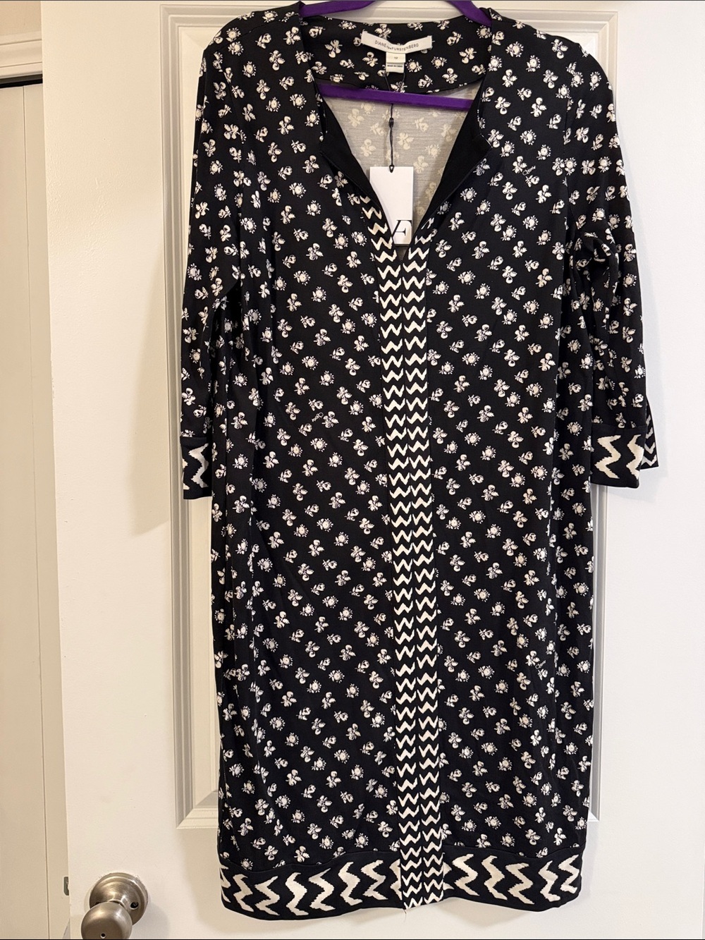NWT Diane von Furstenberg Rose Long Tunic Dress … size 12